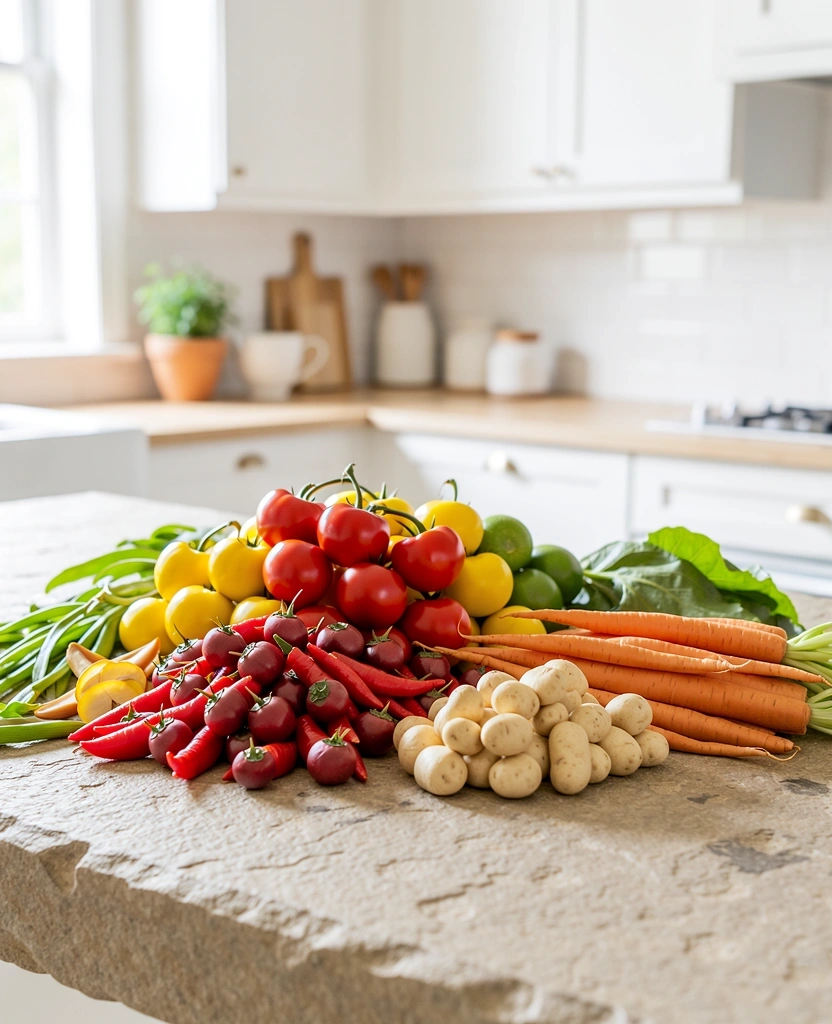 Färska ingredienser för näringsrik mat